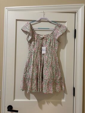 Roller Rabbit Pink and Green Floral Mini Dress